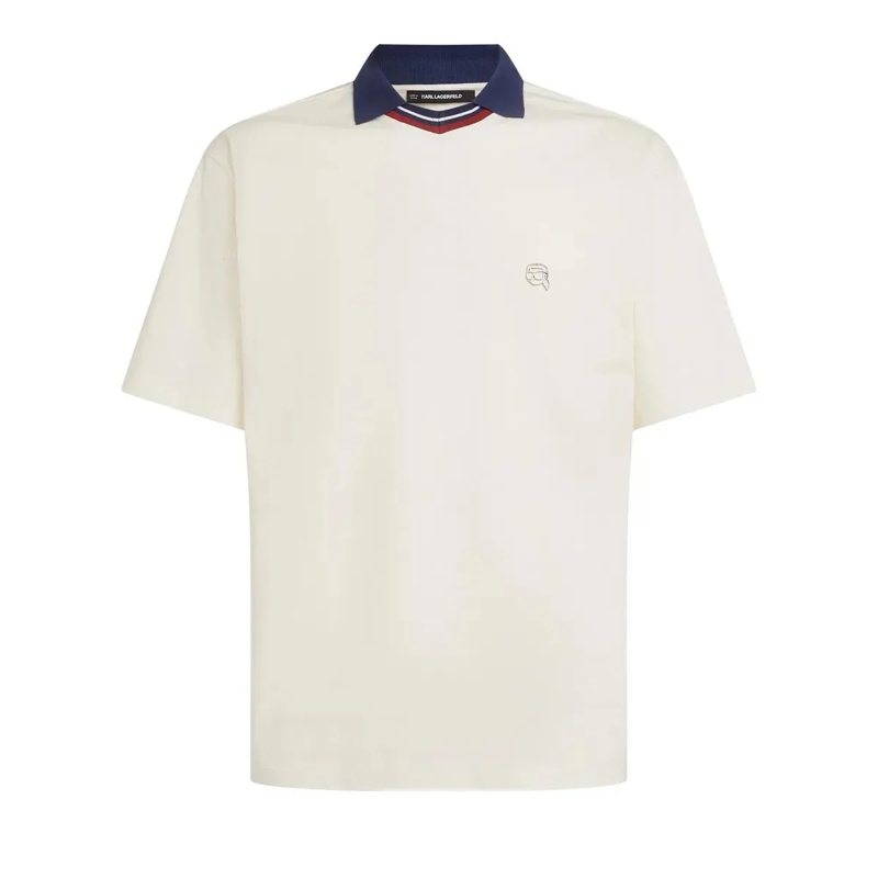 Karl Lagerfeld T-Shirt Ikon T-Shirt mit Kragen Poloshirt creme