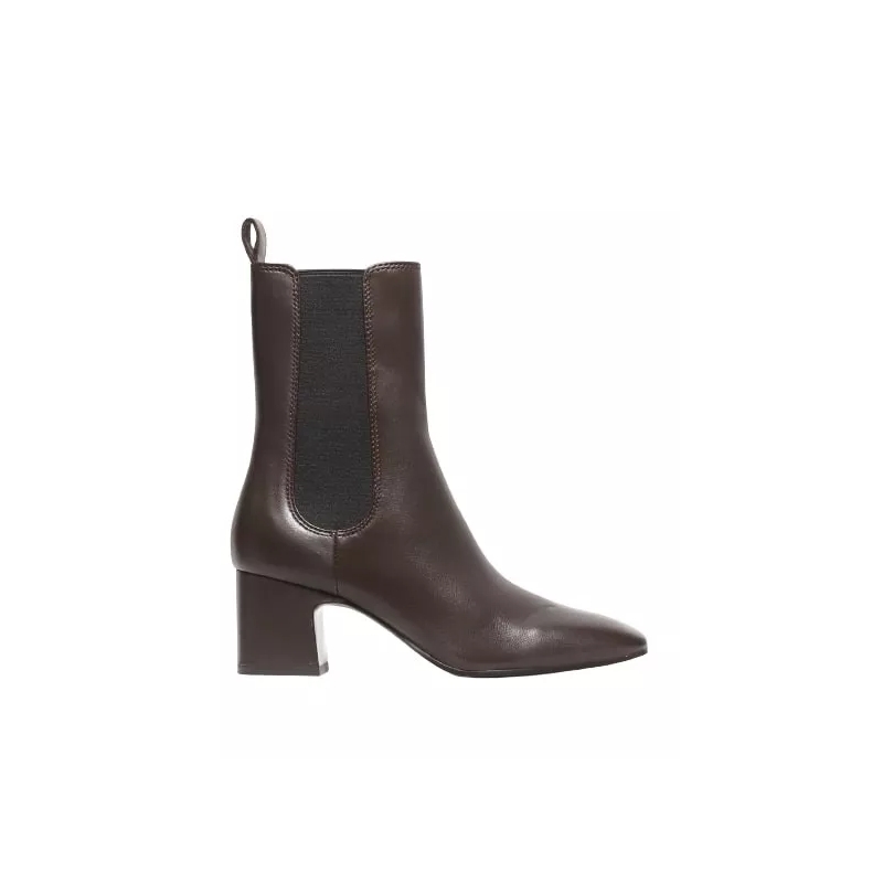 Ash Bottines Ankle Boot In Soft Ebony Nappa With Side Elastic Brown
