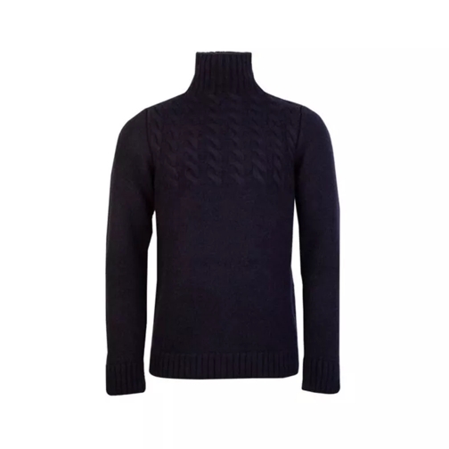 Maison Margiela High Neck Wool Sweater Blue 