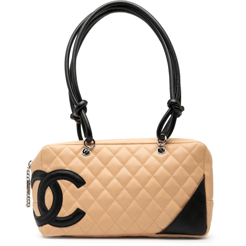 Chanel Schultertasche Large Quilted Lambskin Cambon Ligne Shoulder Bag braun