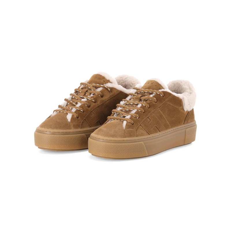 Hogan Schnürschuhe Sneaker aus Veloursleder braun
