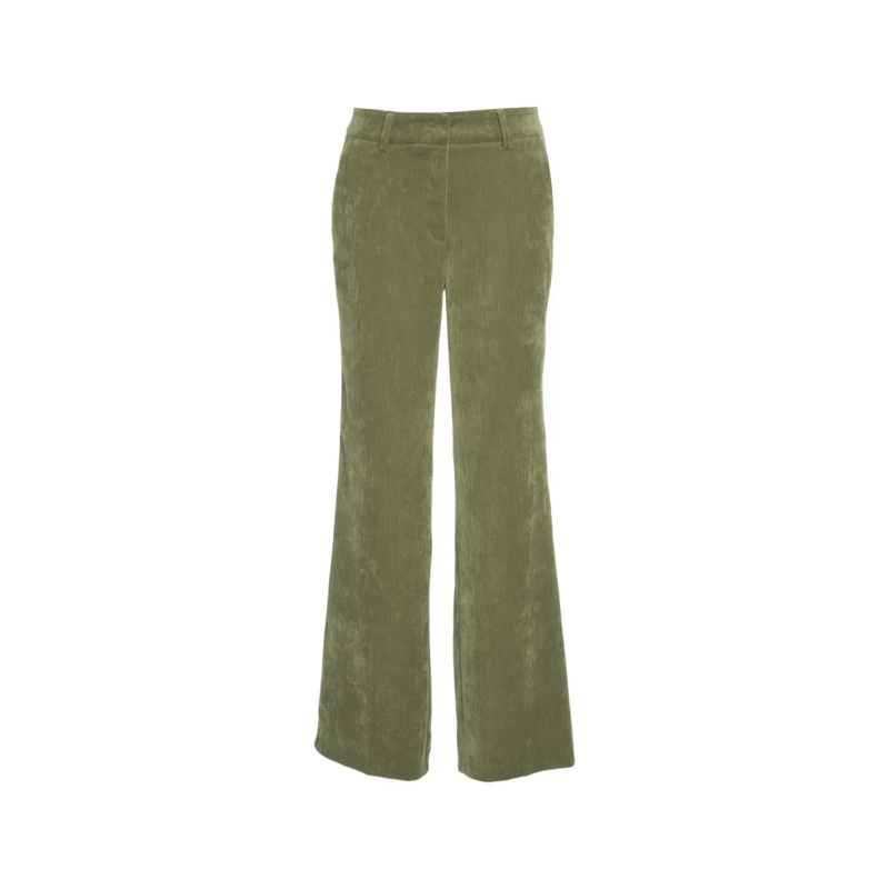 Cambio  Wide-Leg Corduroy Trousers With Subtle Ribbed Text Brown