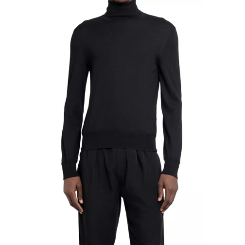 Tom Ford Fine Gauge Cashmere Silk Roll-Neck Sweater Black 