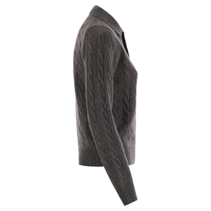 Polo Ralph Lauren Longsleeve Strickpullover mit Zopfstrick Grau(Image 3)