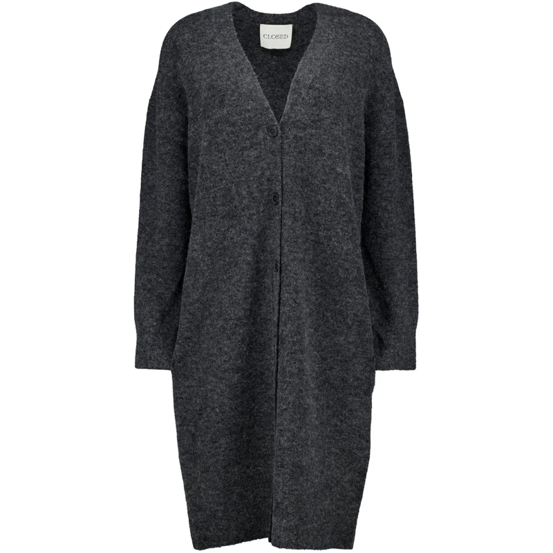 Closed  Closed Cardigan Long Vesten Donkergrijs C96436-98c grau