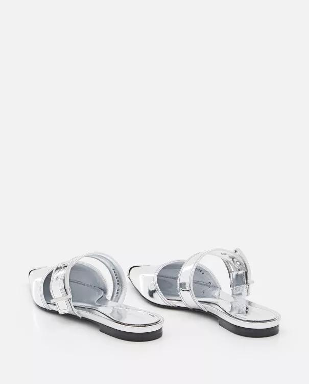 サンダル・ミュール ALEXANDER MCQUEEN MIRROR POINTED OPEN BACK SANDALS Alexander McQueen MIRROR POINTED OPEN BACK SANDALS Silver