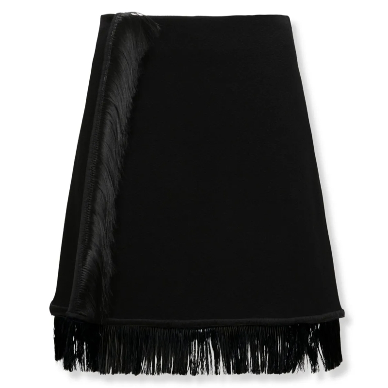 Jil Sander Minirock Fringed Mini Skirt Black