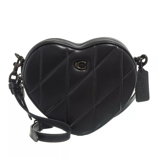 Coach Quilted Leather Heart Crossbody V5/Black Crossbody Bag