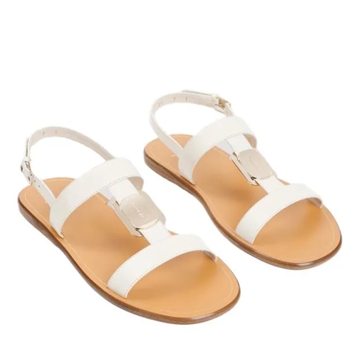 Salvatore Ferragamo White Mascarpone Lamb Leather Vida Sandals Neutrals Sandale