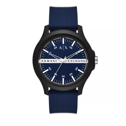 Armani Exchange Three-Hand Silicone Watch Blue Montre à quartz
