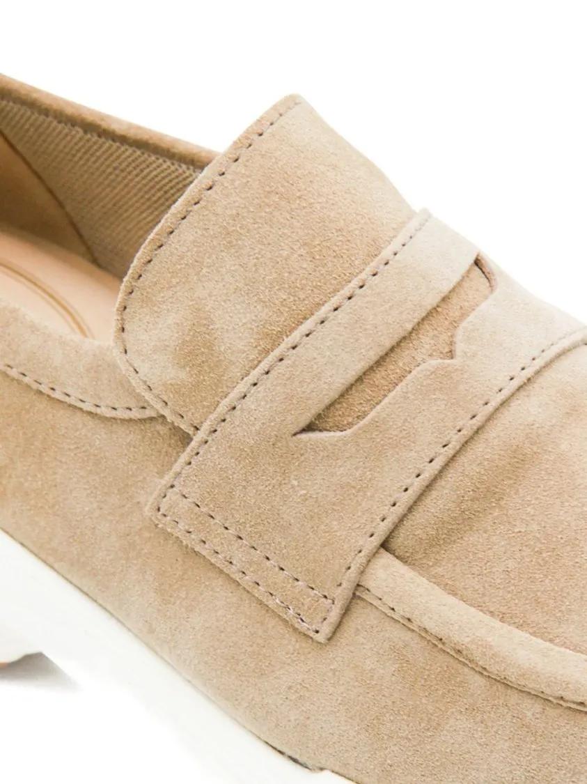 Thumbnail - Sleek Suede Loafers With Penny Strap - Gr. 36 (EU) - in Beige