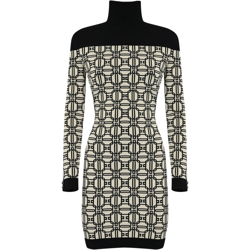 Elisabetta Franchi Midikleid Dresses Burro Nero schwarz