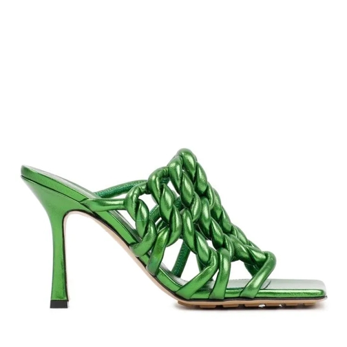 Bottega Veneta Green Stretch Mules Green Sandale