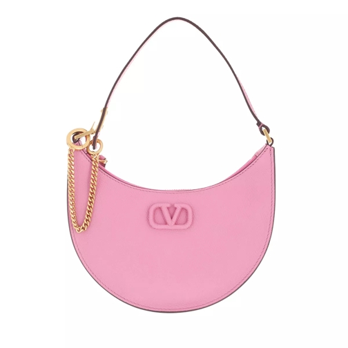 Valentino Garavani Mini V-Logo Signature Hobo Bag Leather Dawn Pink Hoboväska