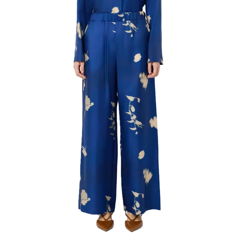 Max Mara  Wide-Leg Pants With High Waist Blue