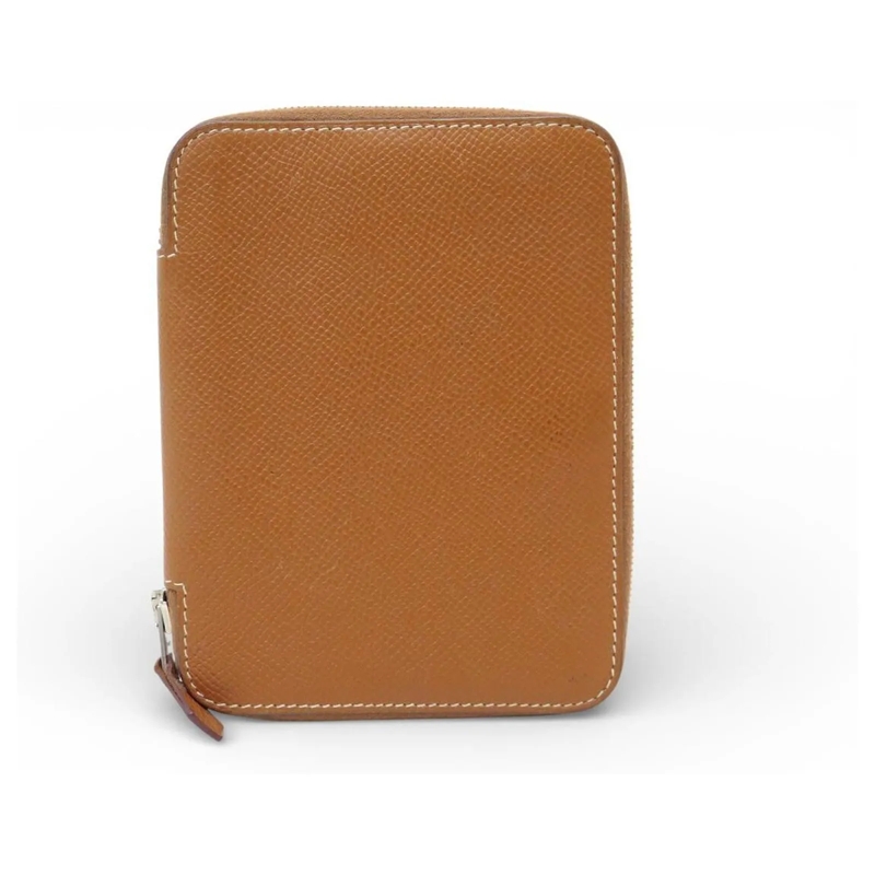 Hermès Geldbörse HERMES 2008 TAGEBUCHDECKEL AUS EPSOM-GOLDLEDER 14  braun