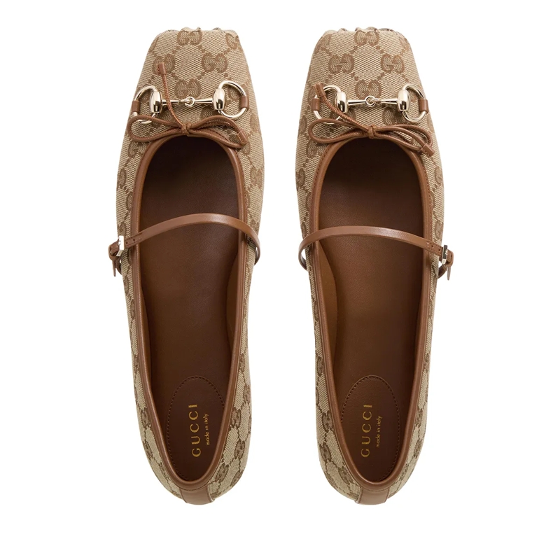 Gucci Ballerinas Horsebit GG Ballet Flats Beige(Image 6)