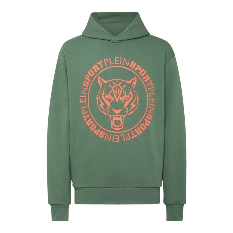 Plein Sport Top Hoodie Tiger grün