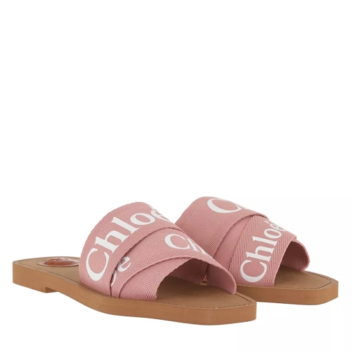 Chloé Chloé Canvas Logo Sandals Delicate Pink Slip-in skor