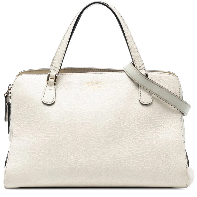 Gucci Sac à bandoulière Calfskin Swing Top Handle Satchel weiß