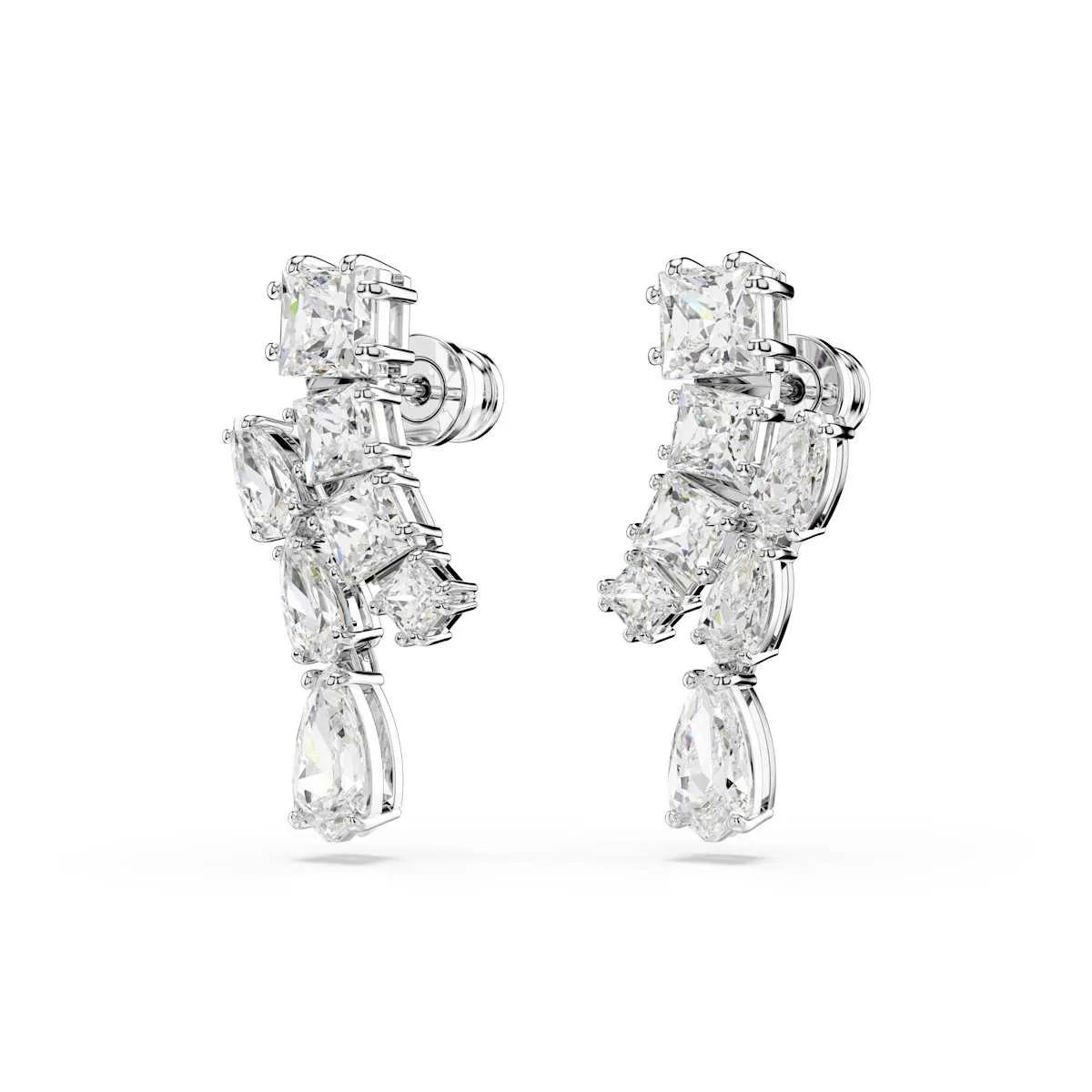 Swarovski Ohrringe - Swarovski Matrix Silver Coloured Ear Studs 5700418 - Gr. unisize - in Silber - für Damen