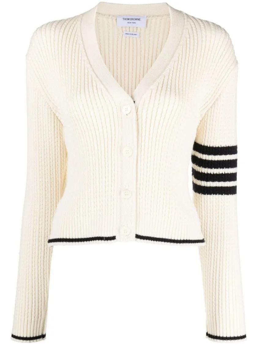 Thom Browne - Baby Cable Wool Cardigan - Größe 36 - beige