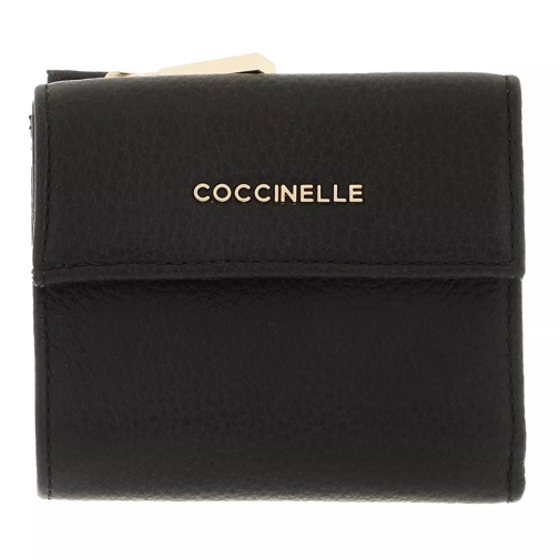 Coccinelle Wallet Grainy Leather  Noir Portemonnaie mit Überschlag