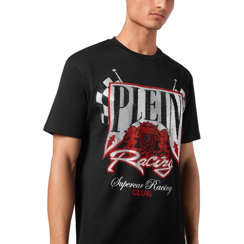 Philipp Plein T-Shirt T-Shirt Racing Mit Schmucksteinen schwarz(Image 4)