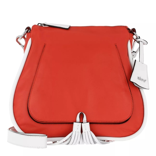 Abro Leather Velvet Tassel Shoulder Bag Poppy red/white Crossbody Bag