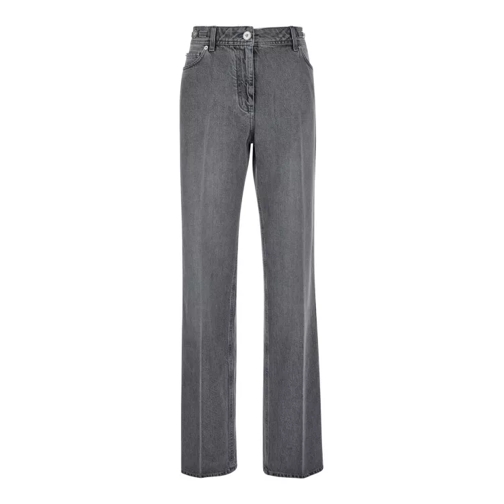 Versace Grey Five-Pocket Straight Jeans In Cotton Denim Grey 