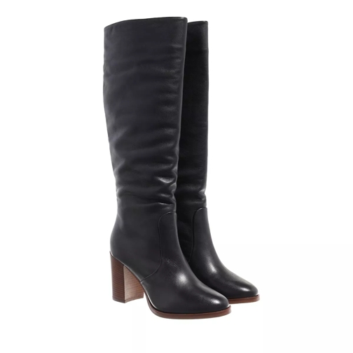 Ted Baker Shannie Heeled Knee High Leather Boot Black Stiefel