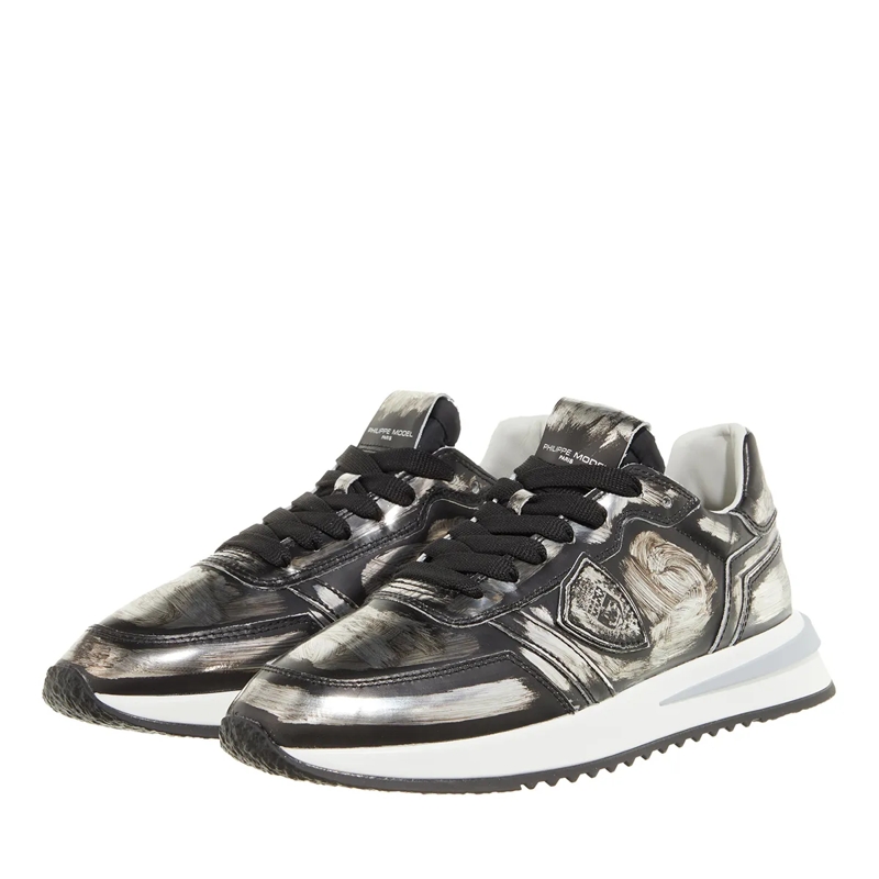 Philippe Model Low-Top-Sneaker Tropez 2.1 Low Woman Metal Brush_Noir Argent