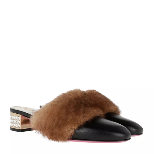 Gucci Block Heels Fur Leather Black/Brown Slip-ins