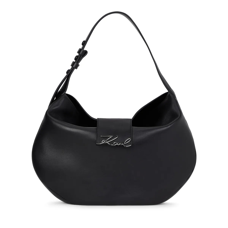 Karl Lagerfeld Schultertasche K/Signature Übergroße Mond-Tasche schwarz