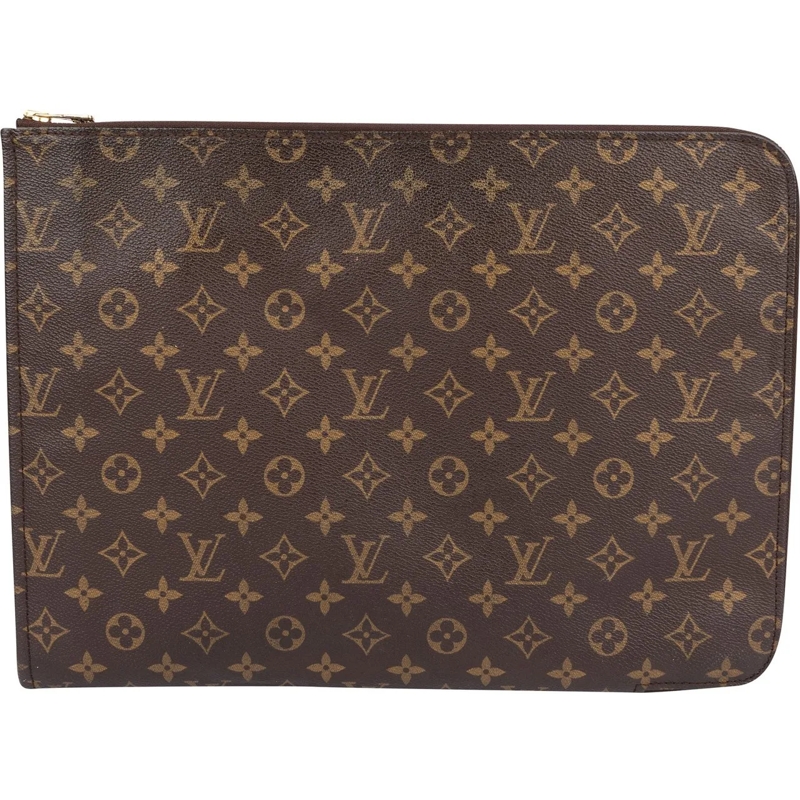 Louis Vuitton Tote Louis Vuitton Canvas Monogram Laptop Clutch braun