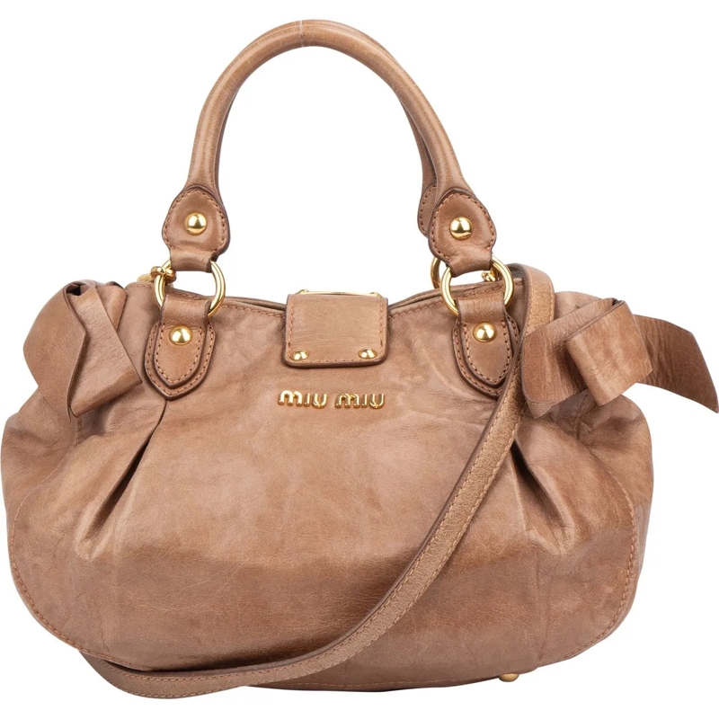 Miu Miu Tote Miu Miu Classic Leather City Handbag braun
