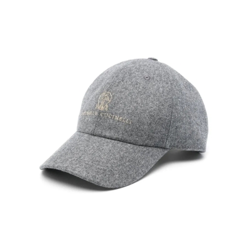 Brunello Cucinelli Hut Hat With Logo Grey