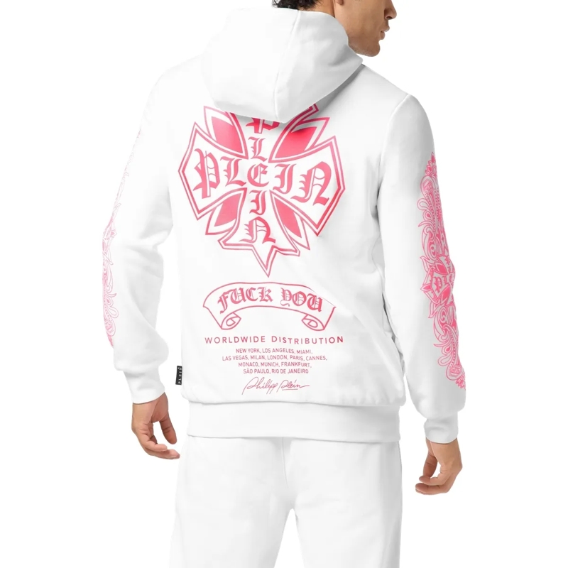 Philipp Plein Sweatjacke Hoodie Sweatjacket Chrome weiss(Image 2)