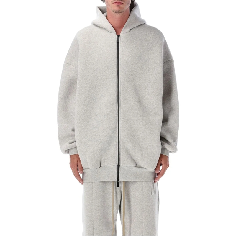 FEAR OF GOD T-Shirt Hoodie Oversized Zipped Grigio grau