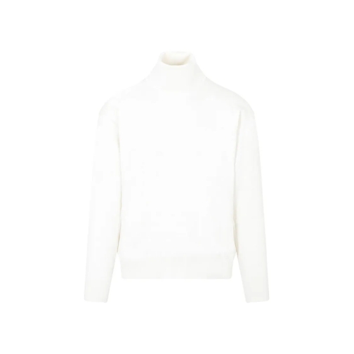 Bally Pullover Bone White Wool Turtleneck Sweater White