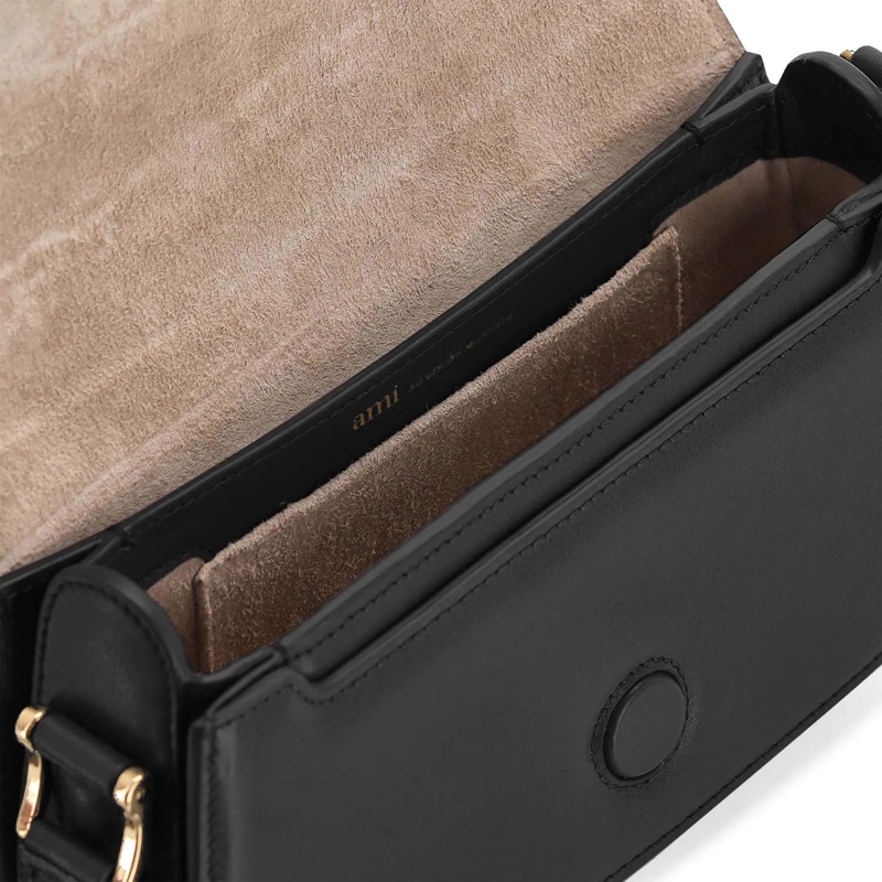 AMI Paris Crossbodytas Schultertasche aus Leder schwarz(Image 8)