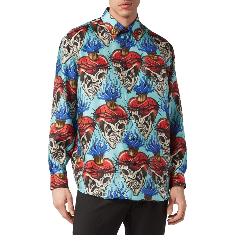 Philipp Plein Hemd Hemd Tattoo türkis(Image 3)