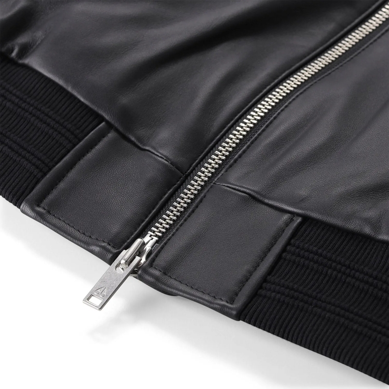 Moose Knuckles Veste en cuir Lederjacke Toba schwarz(Image 5)