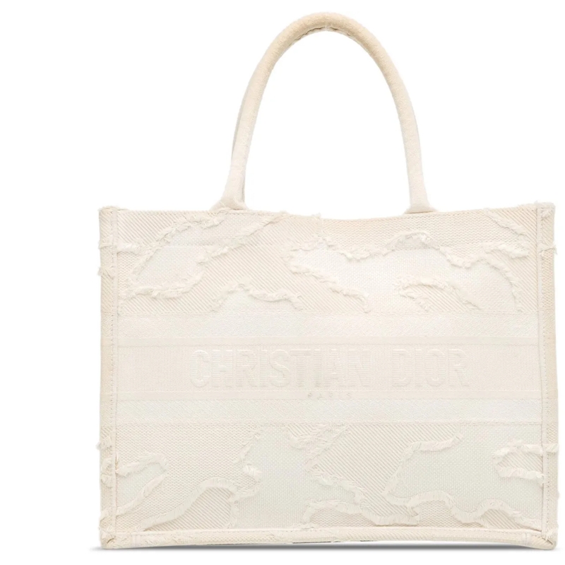 Christian Dior Shopper Medium Camouflage Book Tote weiß