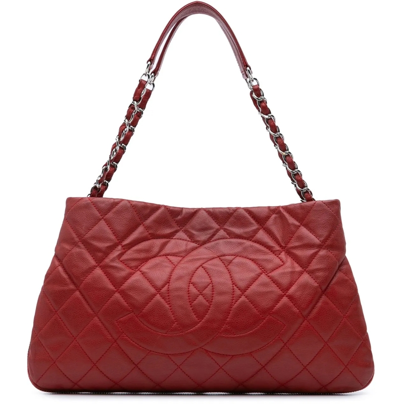 Chanel Sac à bandoulière Quilted Caviar Expandable Zip Tote rot