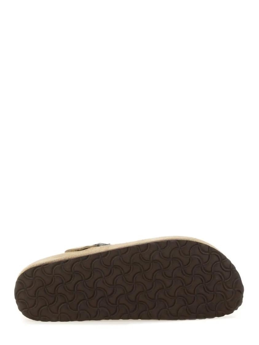 Thumbnail - Birkenstock Loafer - Slip-On Suede Leather Sabot With Adjustable Buckle - Gr. 42 (EU) - in Beige - für Damen