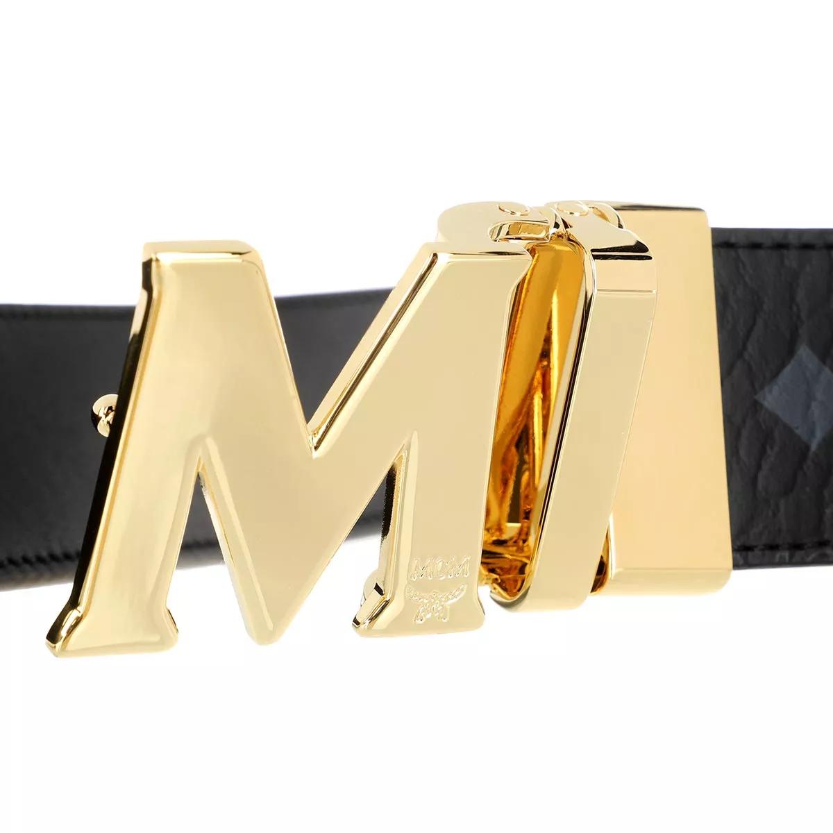 MCM Claus Visetos Belt Black Reversible Belt