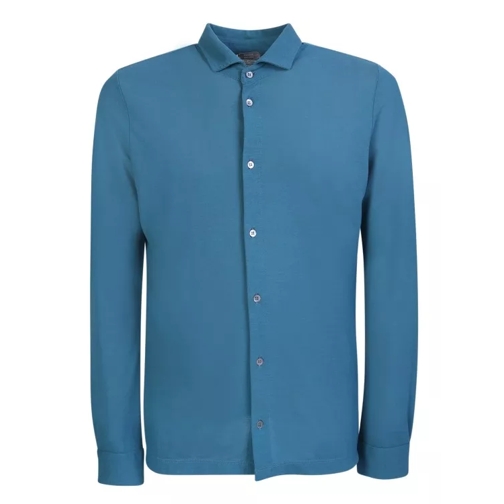 Zanone Teal Cotton Shirt Blue 