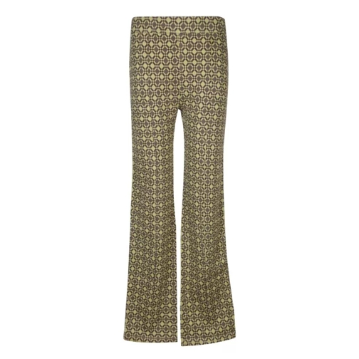 Wales Bonner Flared Trousers With Geometric Pattern Neutrals 