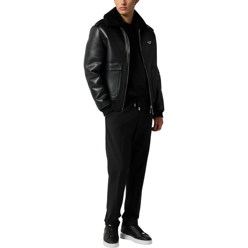 Philipp Plein Lederjacke Jacke schwarz(Image 4)